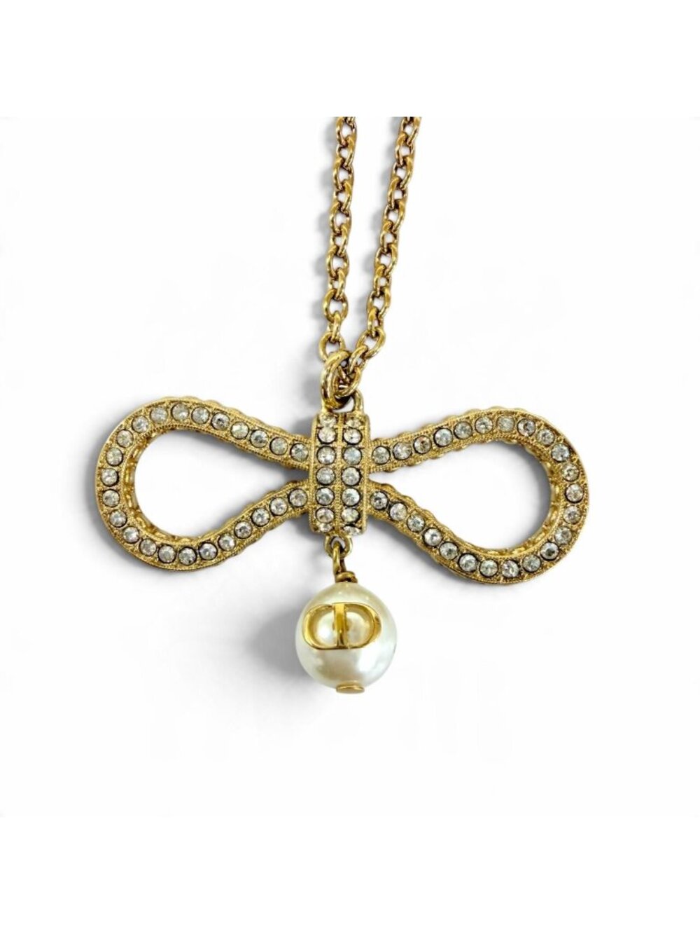 Dior le Noux de Necklace Ribbon Eco Pearl Gold